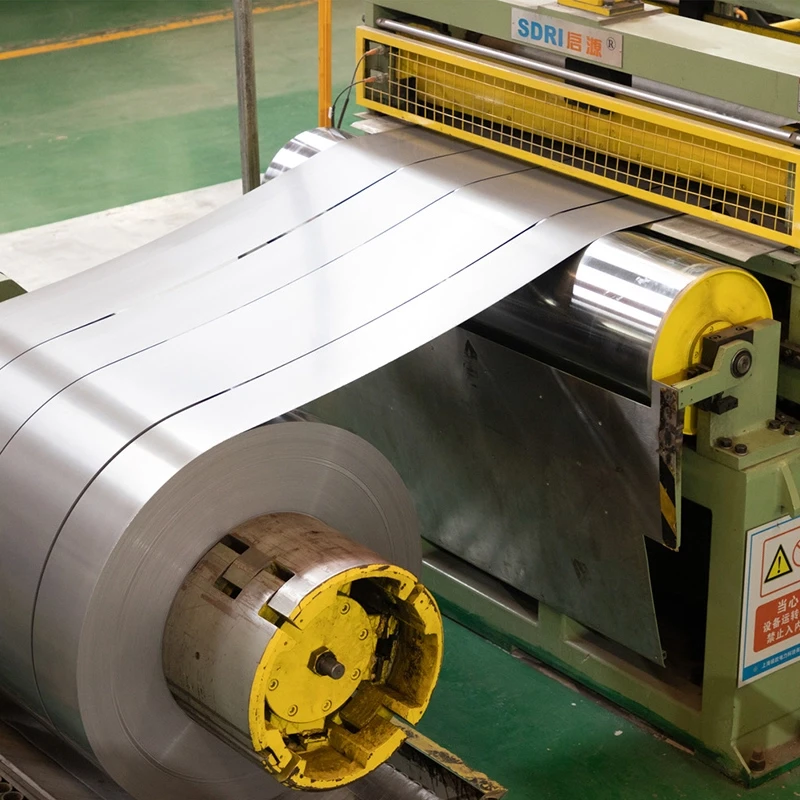 Steel coil on slitting line